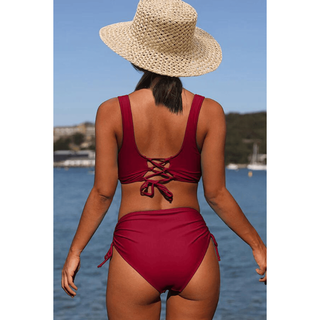 Elmarie™ SummerChic bikini set by Emma & Rose Manhattan featuring a stylish two-piece swimsuit with vibrant patterns and adjustable straps.