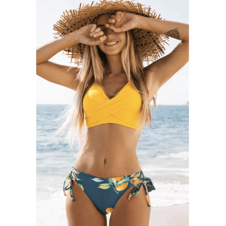 Summer Breeze bikini from Emma & Rose Manhattan featuring a stylish, comfortable bikini top with floral pattern and adjustable straps.