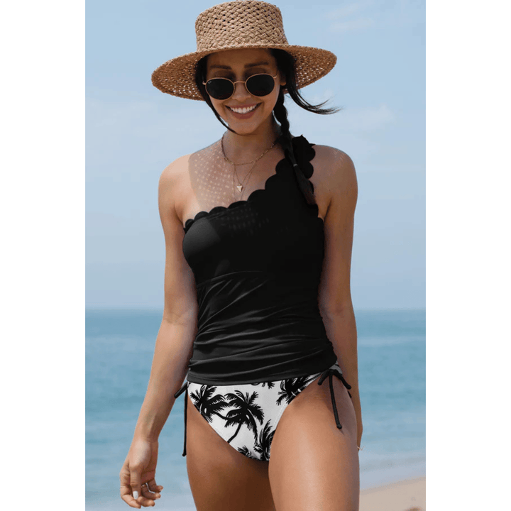Emma & Rose Manhattan Palm Breeze Tankini top with tropical palm print, stylish swimwear for women.