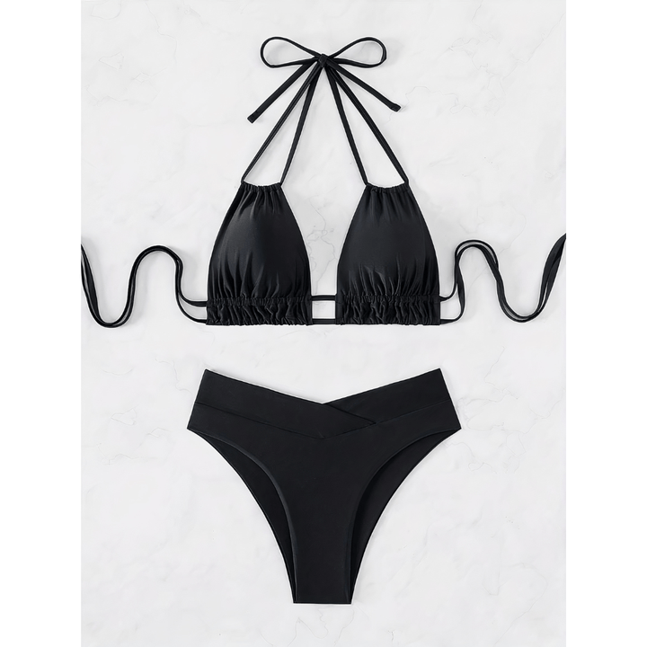 Tropic™ Charm Bikini Set by Emma & Rose Manhattan featuring a colorful bikini top and matching bottoms on a model.