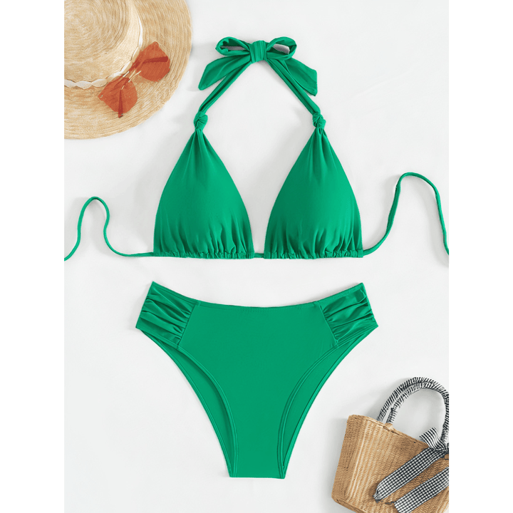 Summer Serenity Bikini by Emma & Rose Manhattan featuring a stylish, colorful bikini top and bottom with floral patterns.