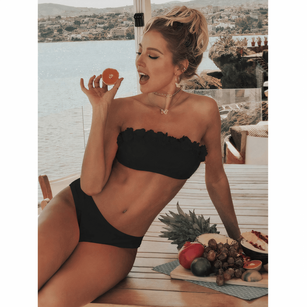 Talita BloomBreeze bikini set by Emma & Rose Manhattan featuring a floral patterned bikini top and matching bottoms.