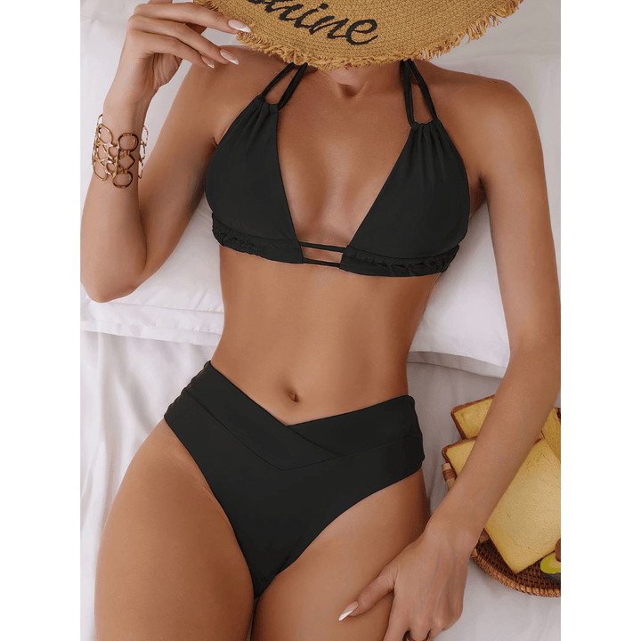 Emma & Rose Manhattan Tropic™ Charm Bikini Set with vibrant tropical print, featuring adjustable top and matching bikini bottoms.