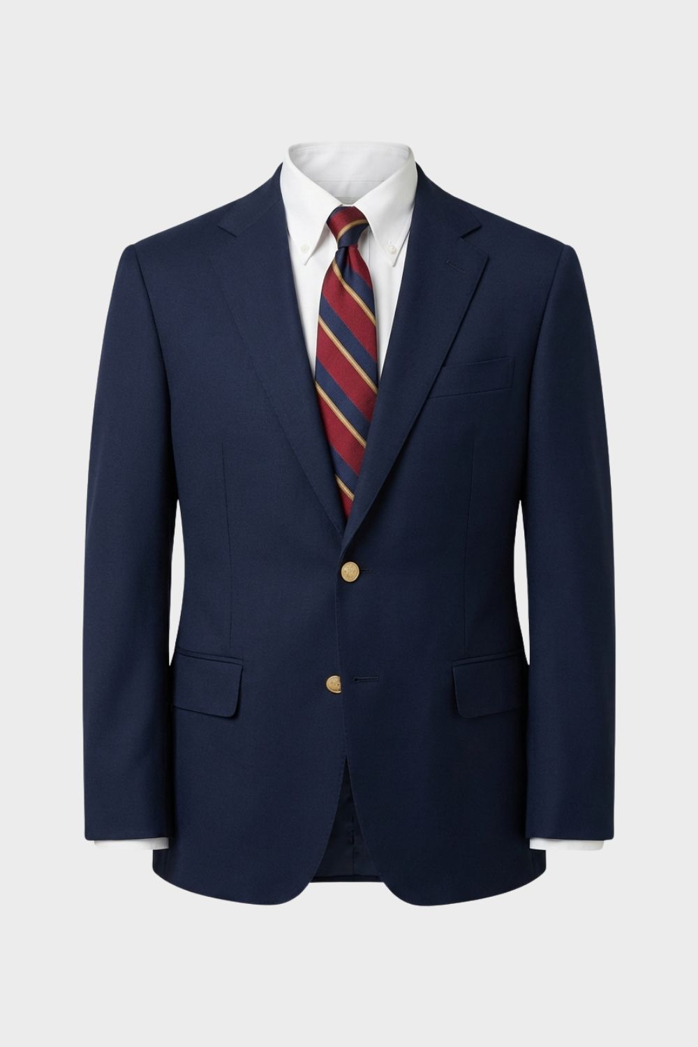 Men's Blazer with Notched Lapel and Two-Button Closure