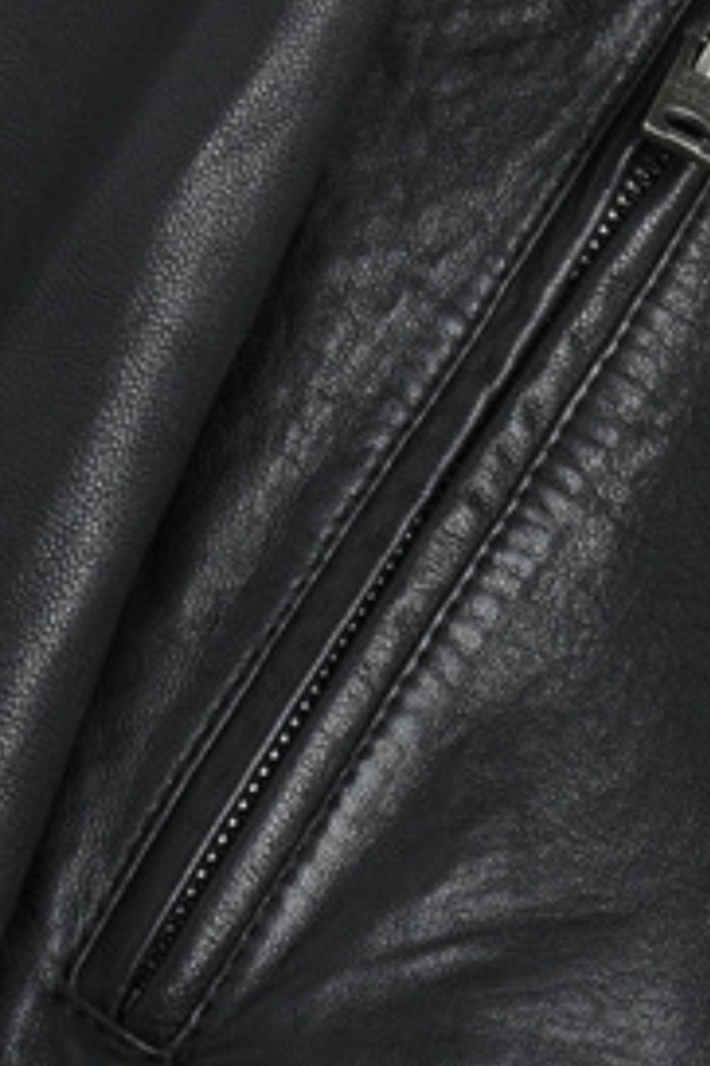 Men's Leather Jacket Biker Jacket with Zipper