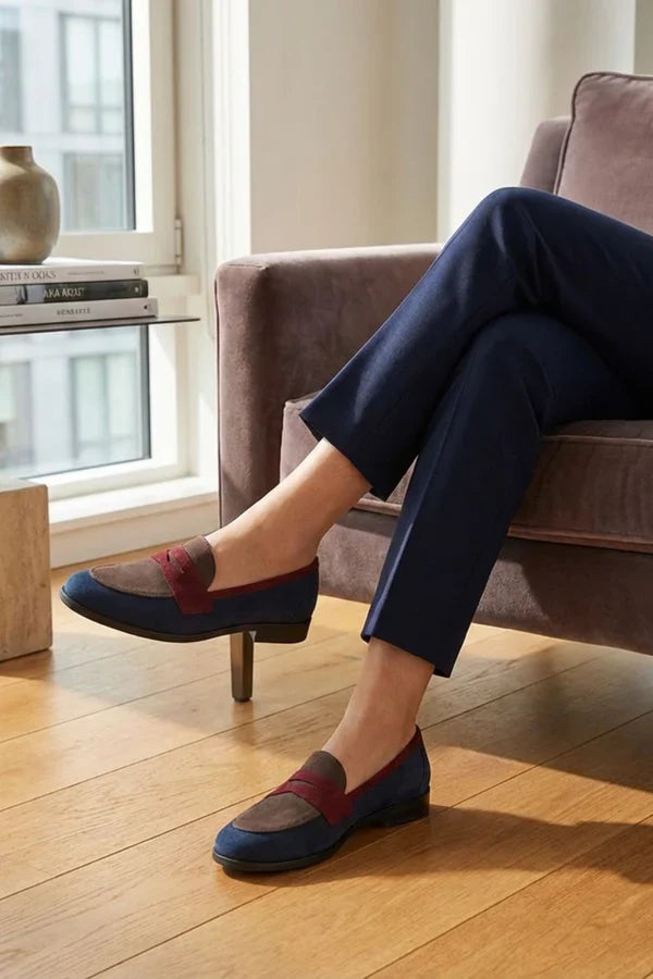 Women's Round Toe Moccasins with Low Heel