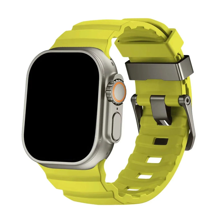 Silicone Watch Band for Apple Watch - Sport Band with Titanium Buckle