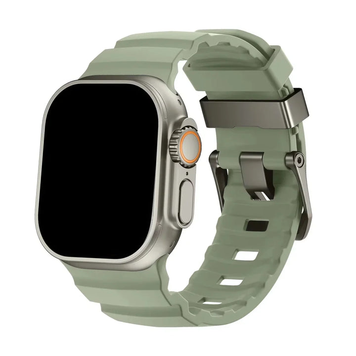 Silicone Watch Band for Apple Watch - Sport Band with Titanium Buckle