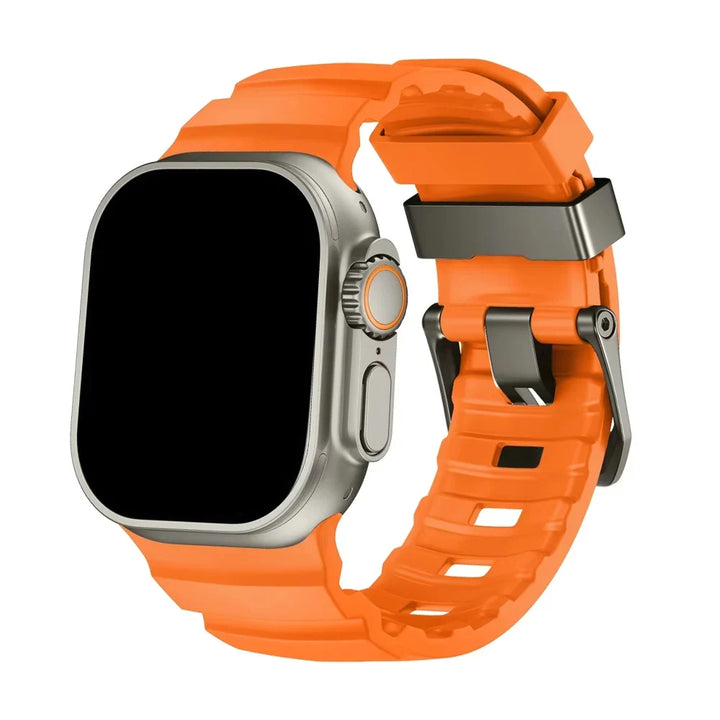 Silicone Watch Band for Apple Watch - Sport Band with Titanium Buckle