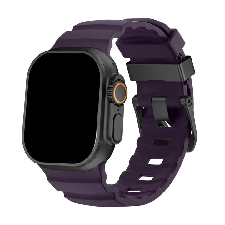 Silicone Watch Band for Apple Watch - Sport Band with Titanium Buckle