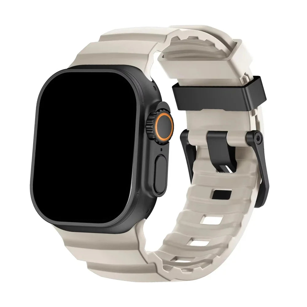 Silicone Watch Band for Apple Watch - Sport Band with Titanium Buckle