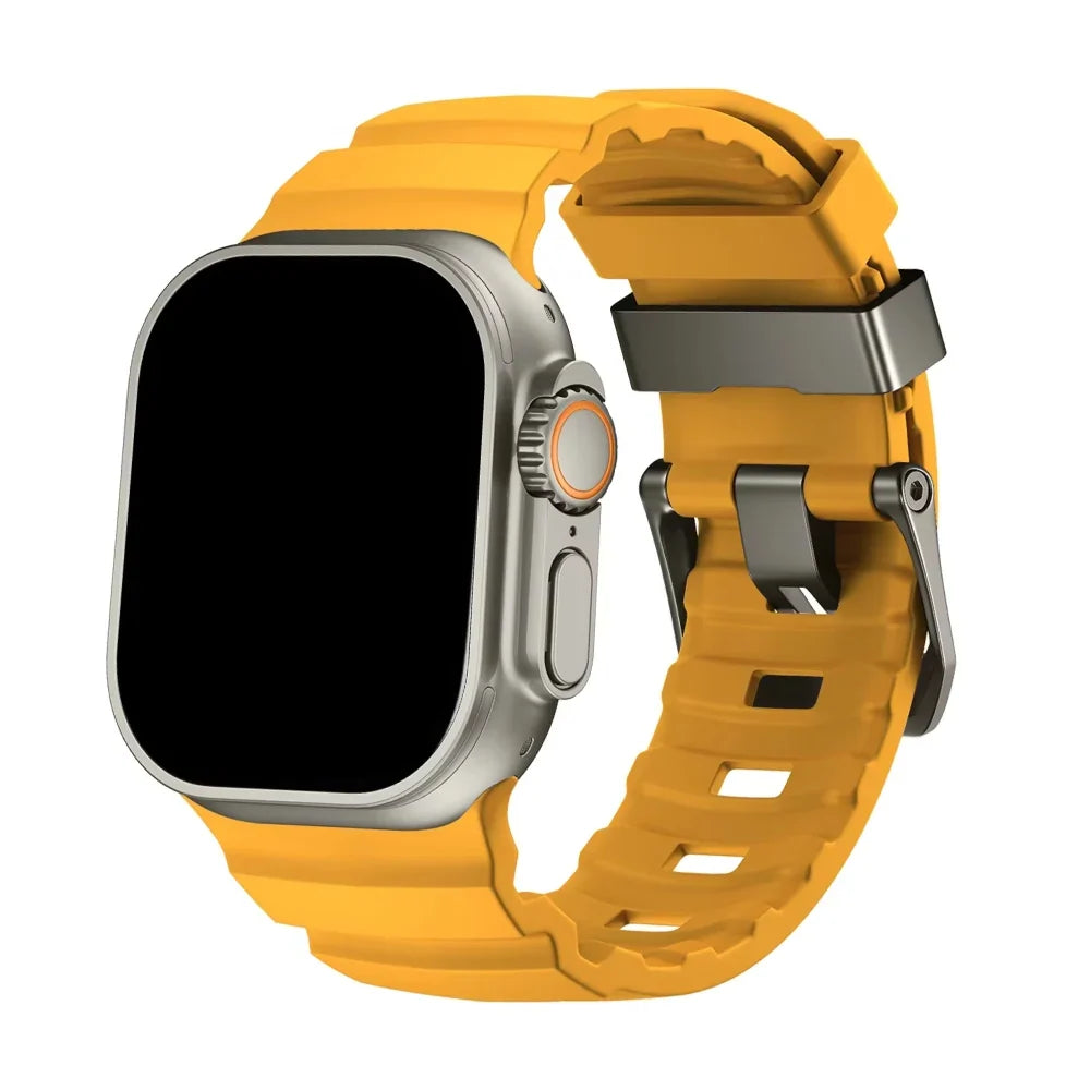 Silicone Watch Band for Apple Watch - Sport Band with Titanium Buckle