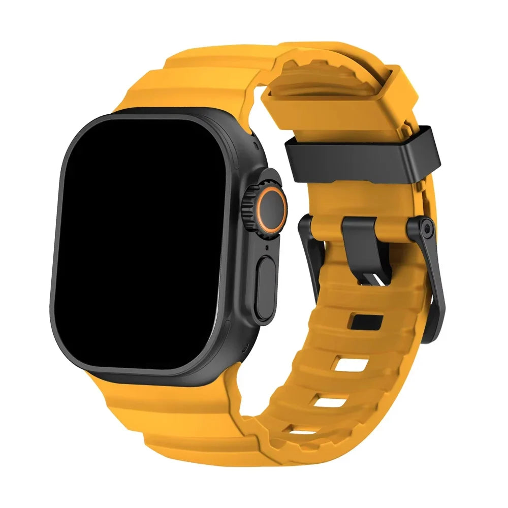Silicone Watch Band for Apple Watch - Sport Band with Titanium Buckle
