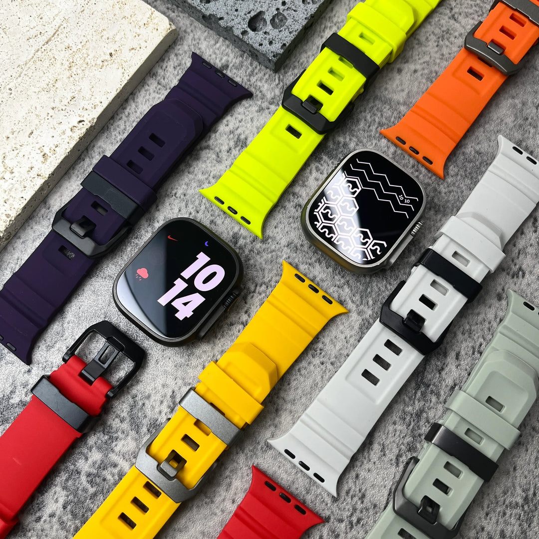 Silicone Watch Band for Apple Watch - Sport Band with Titanium Buckle