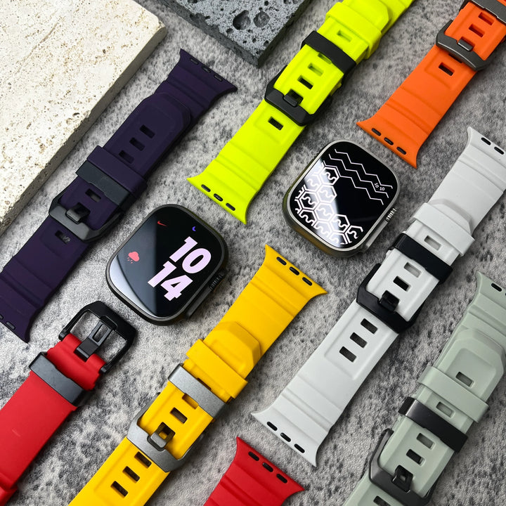 Silicone Watch Band for Apple Watch - Sport Band with Titanium Buckle