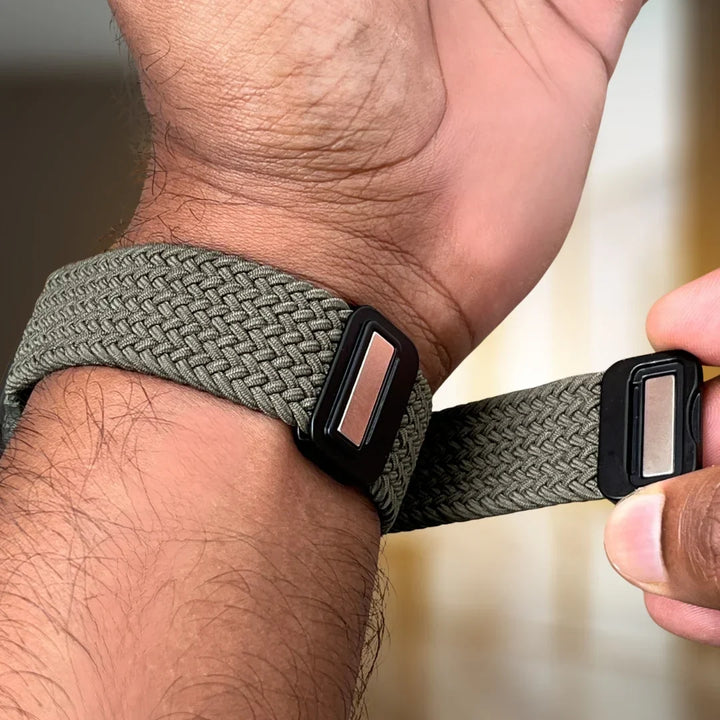 Woven Stretch Apple Watch Band with Adjustable Buckle
