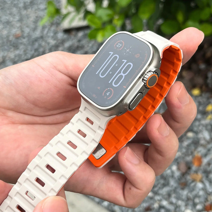 Silicone Watch Band with Magnetic Closure for Apple Watch