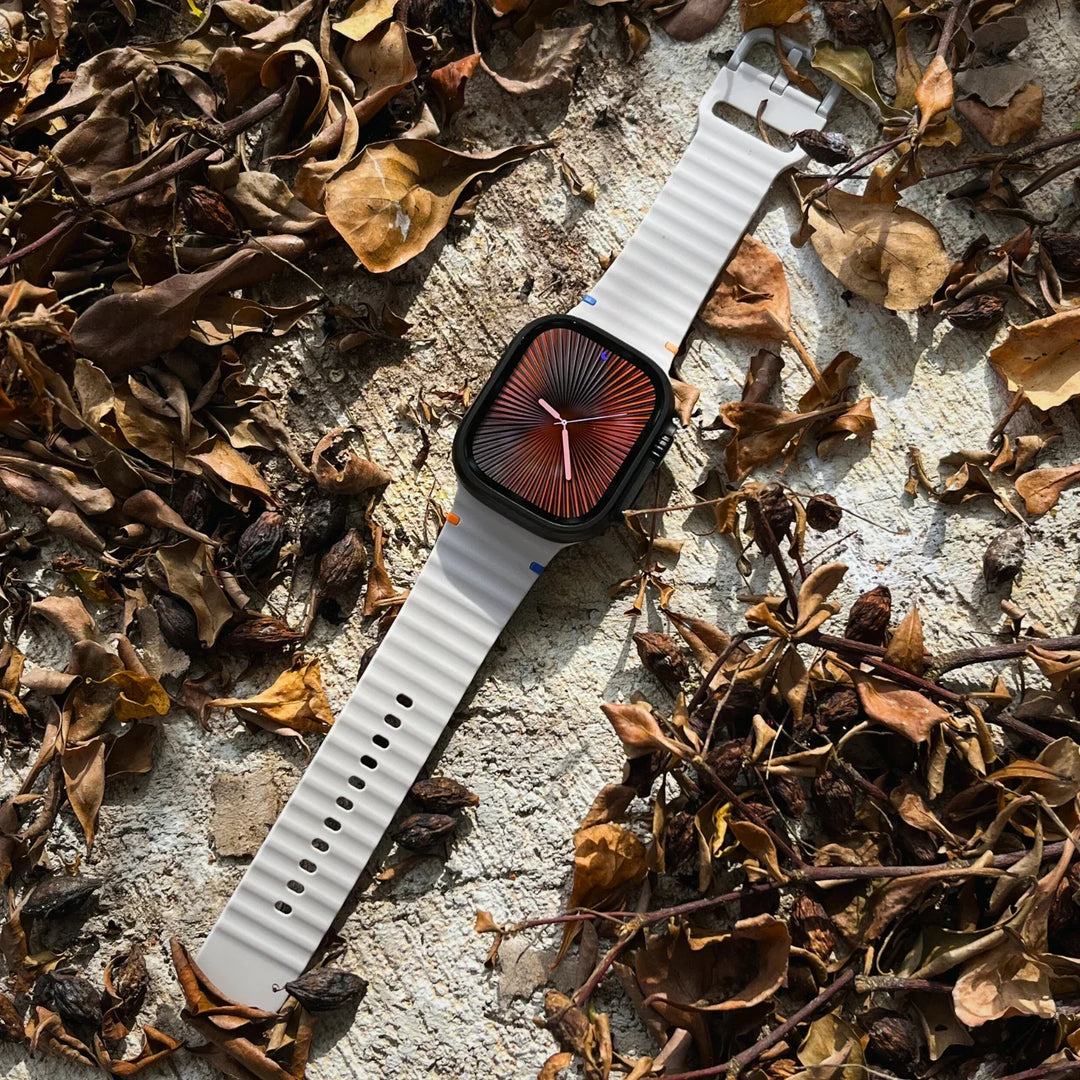 Silicone Watch Band with Two-Color Design for Apple Watch