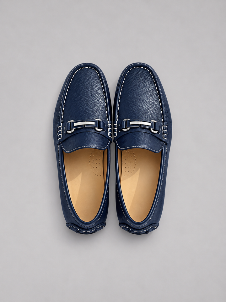 Men’s Leather Driving Loafers Slip On Moccasin Shoes, view 3 - Elena Harper
