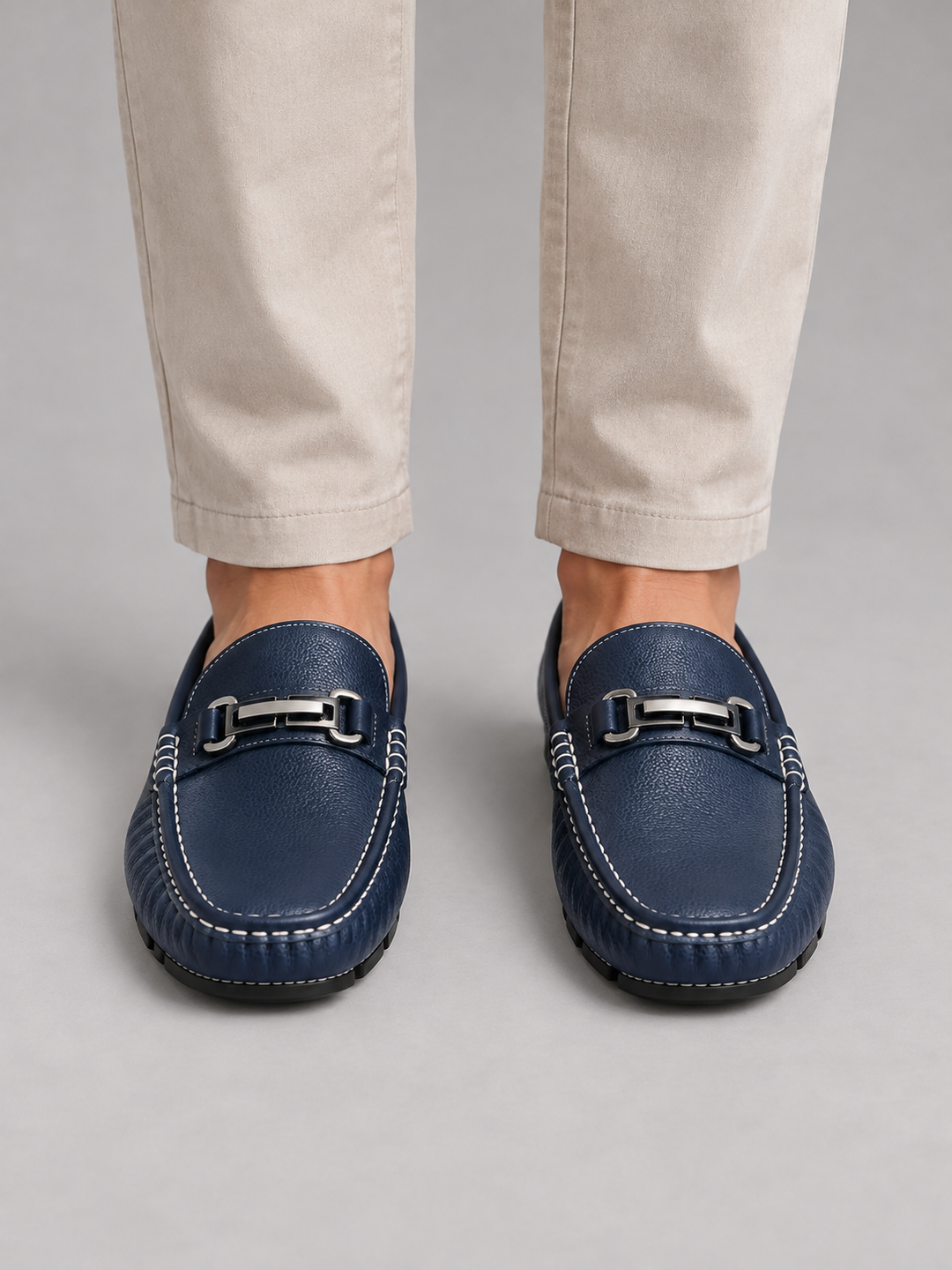 Men’s Leather Driving Loafers Slip On Moccasin Shoes, view 4 - Elena Harper