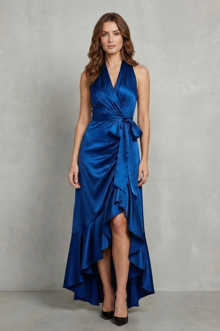 Noctavelle – Satin draped silhouette – Evening maxi dress