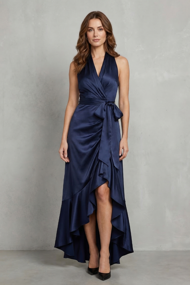 Noctavelle – Satin draped silhouette – Evening maxi dress