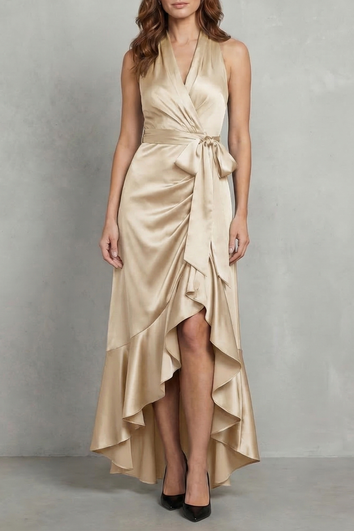 Noctavelle – Satin draped silhouette – Evening maxi dress