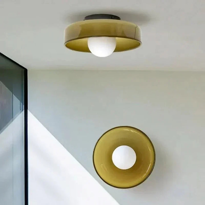 Scandinavian Glass Ceiling Lamp - Modern Home Lighting