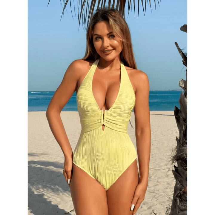 Emma & Rose Manhattan Serene™ halterneck swimsuit with a stylish design, featuring a sleek fit and vibrant color, perfect for swimming.