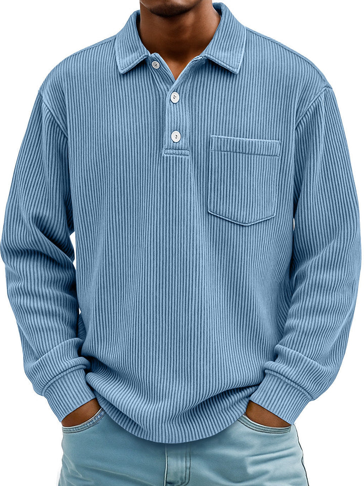 Men's Long Sleeve Casual Polo Shirt – Effortless Style & Comfort