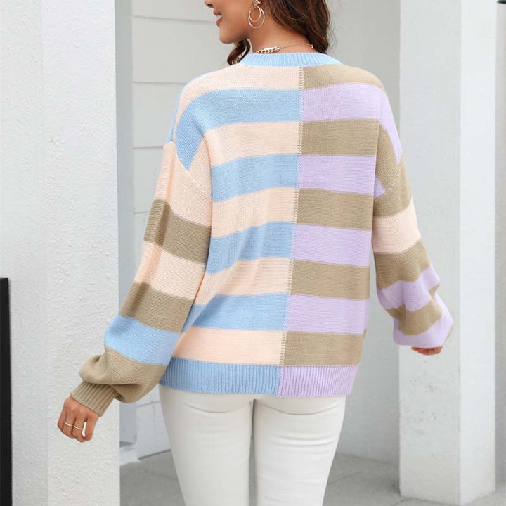 Casual Striped Knit Sweater