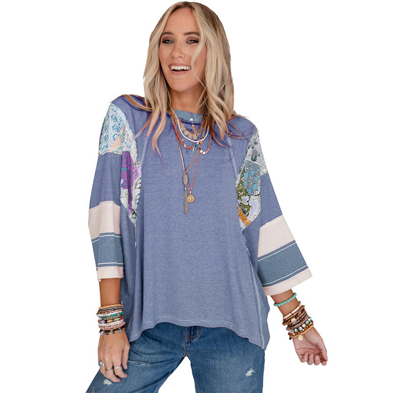 BAILEY Lightweight Patchwork Batwing Top - Elena Harper