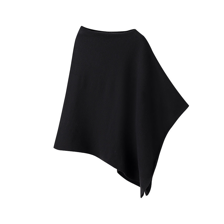 Women's Scarf Poncho with Elastic Edging