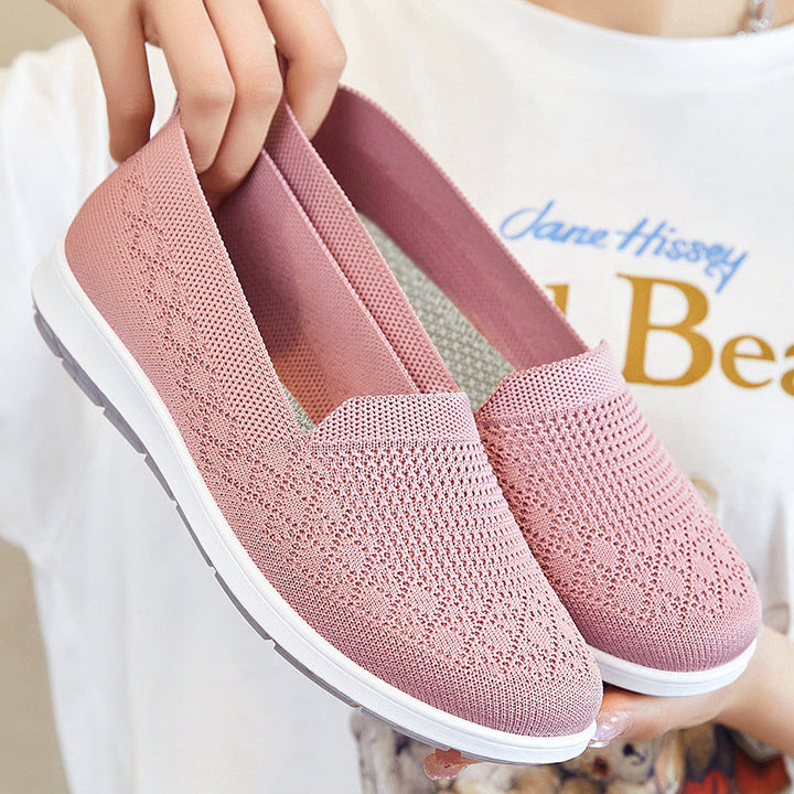 Women's Comfortable Slip-On Sneakers with Breathable Knit Design EB