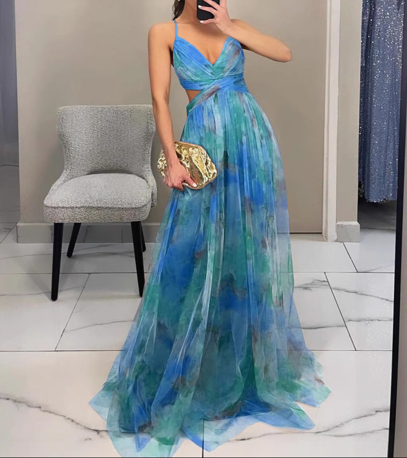 Elegant Fluid Maxi Dress for Women with Adjustable Straps