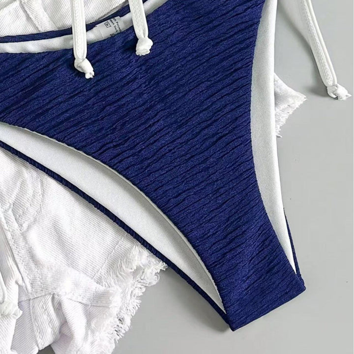 Women's Bandeau Bikini with Playful Ruching Elements EB