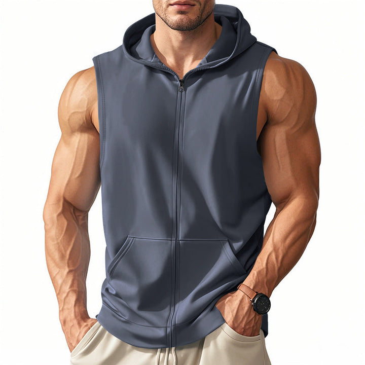 Men's Full-Zip Hooded Vest for Active Style & Comfort