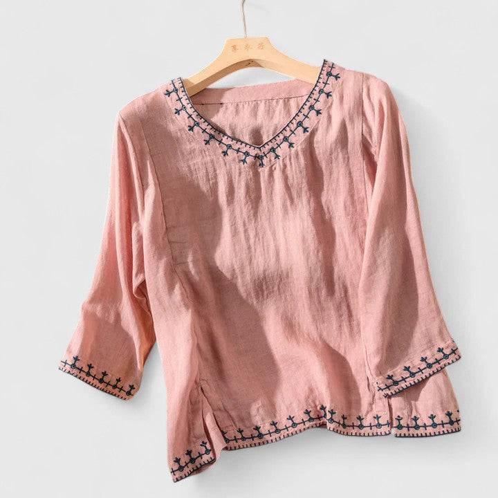 Taysia™  |  Elegant V-neck Blouse