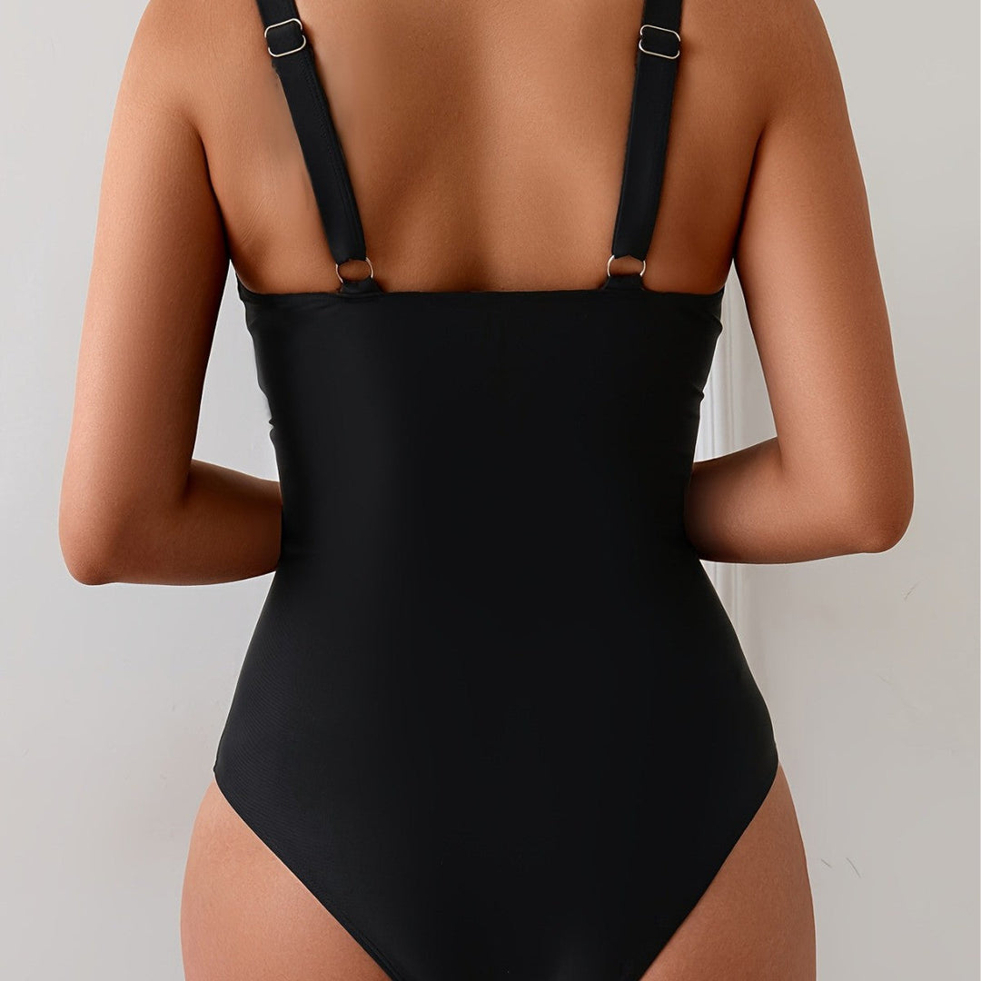 Women's Swimsuit with Creative Side Inserts and Shaping Effect EB