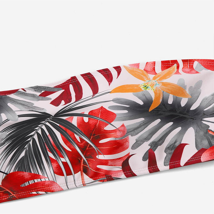 Women's Bandeau Bikini Top with Stylish Floral Design EB