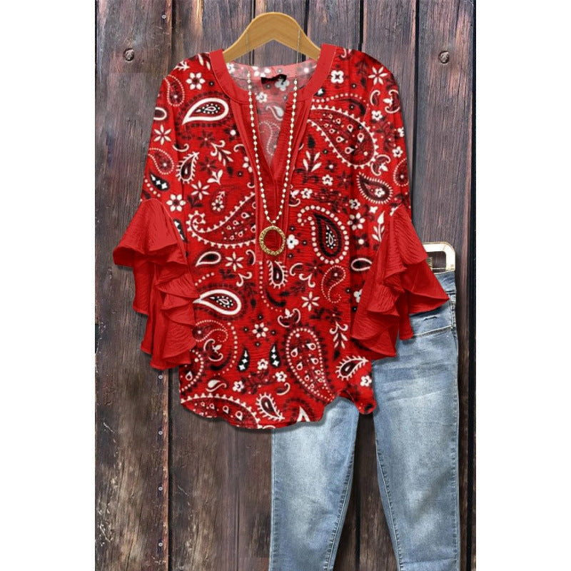 BLOUSE WITH RUFFLES FOR WOMEN