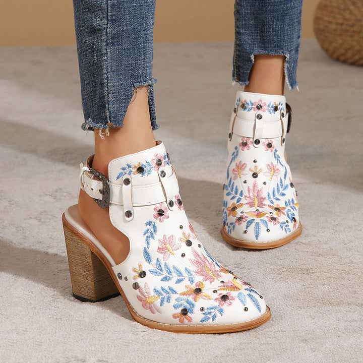 Nina - Floral Embroidery Shoes