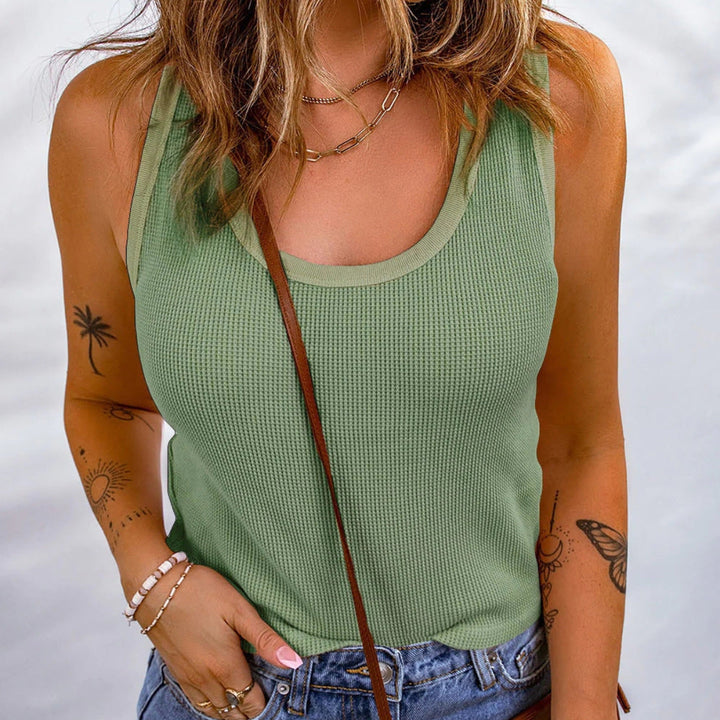 Women’s Sleeveless Waffle Pattern Top EB