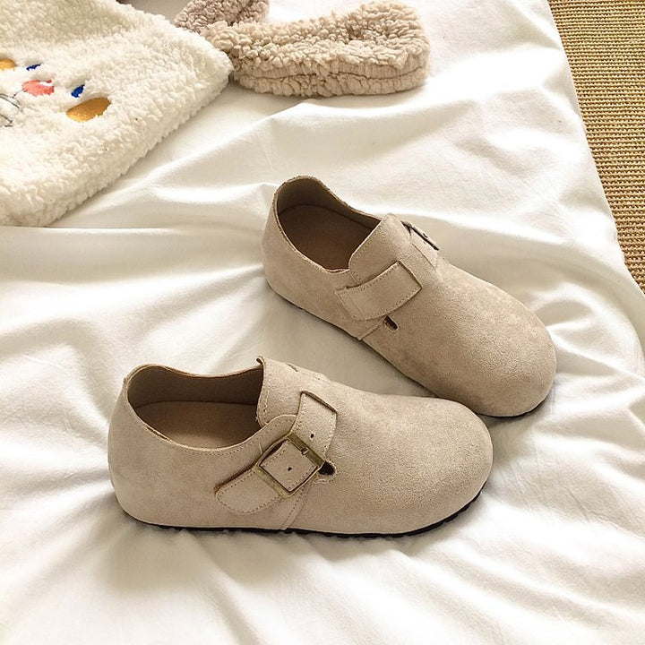 Women’s Comfortable Slippers with Fashionable Buckles and High-Quality Upper Material EB
