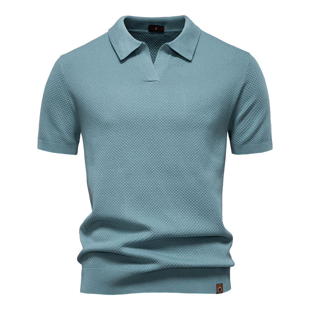 Men's Structured Polo with Modern Open Collar