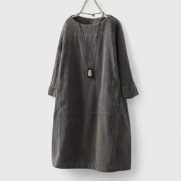 Lorra™ comfortable midi dress by Emma & Rose Cape Town in soft fabric, featuring a relaxed fit and elegant design.