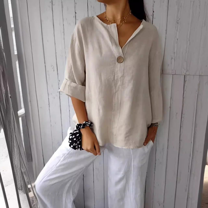 Women's Airy Button Blouse - Effortless Comfort for Casual Style