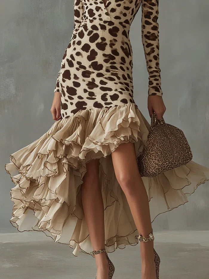 Sylvia – Leopard Print Midi Dress