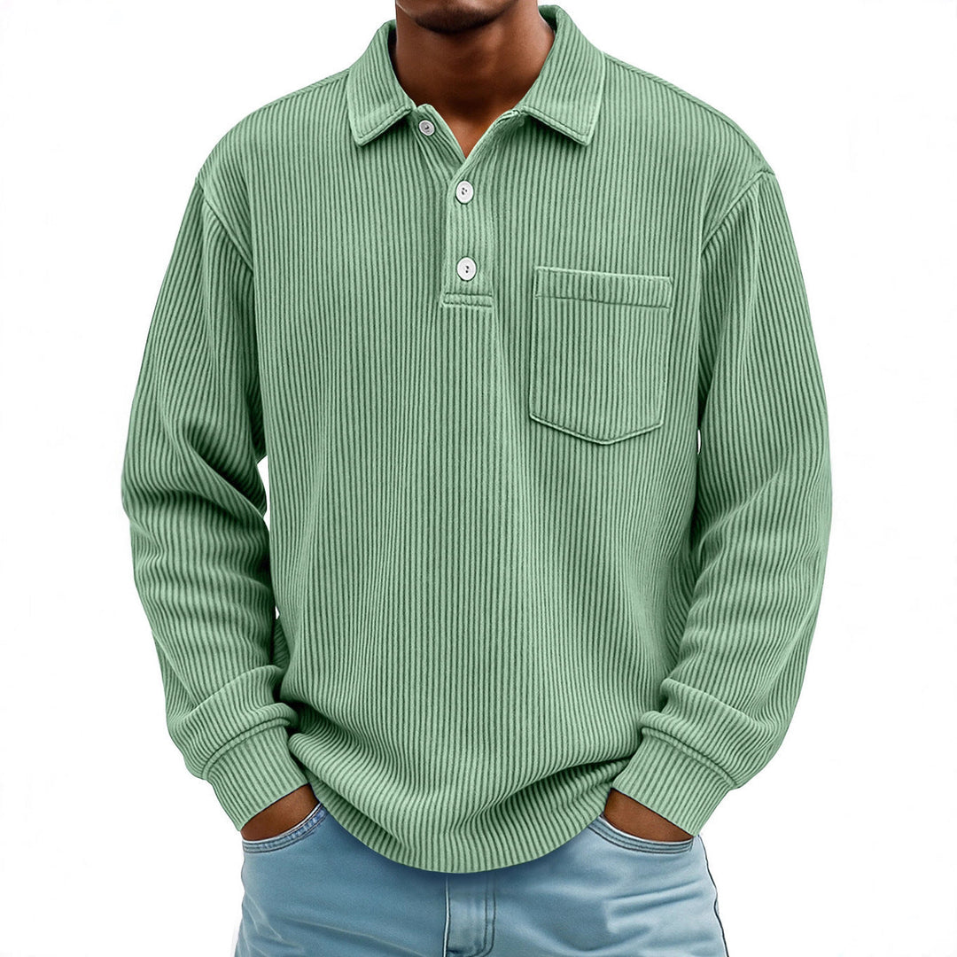 Men's Long Sleeve Casual Polo Shirt – Effortless Style & Comfort