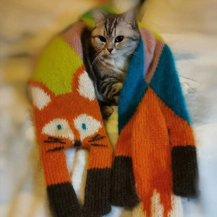 Warm Fox Knitted Scarf